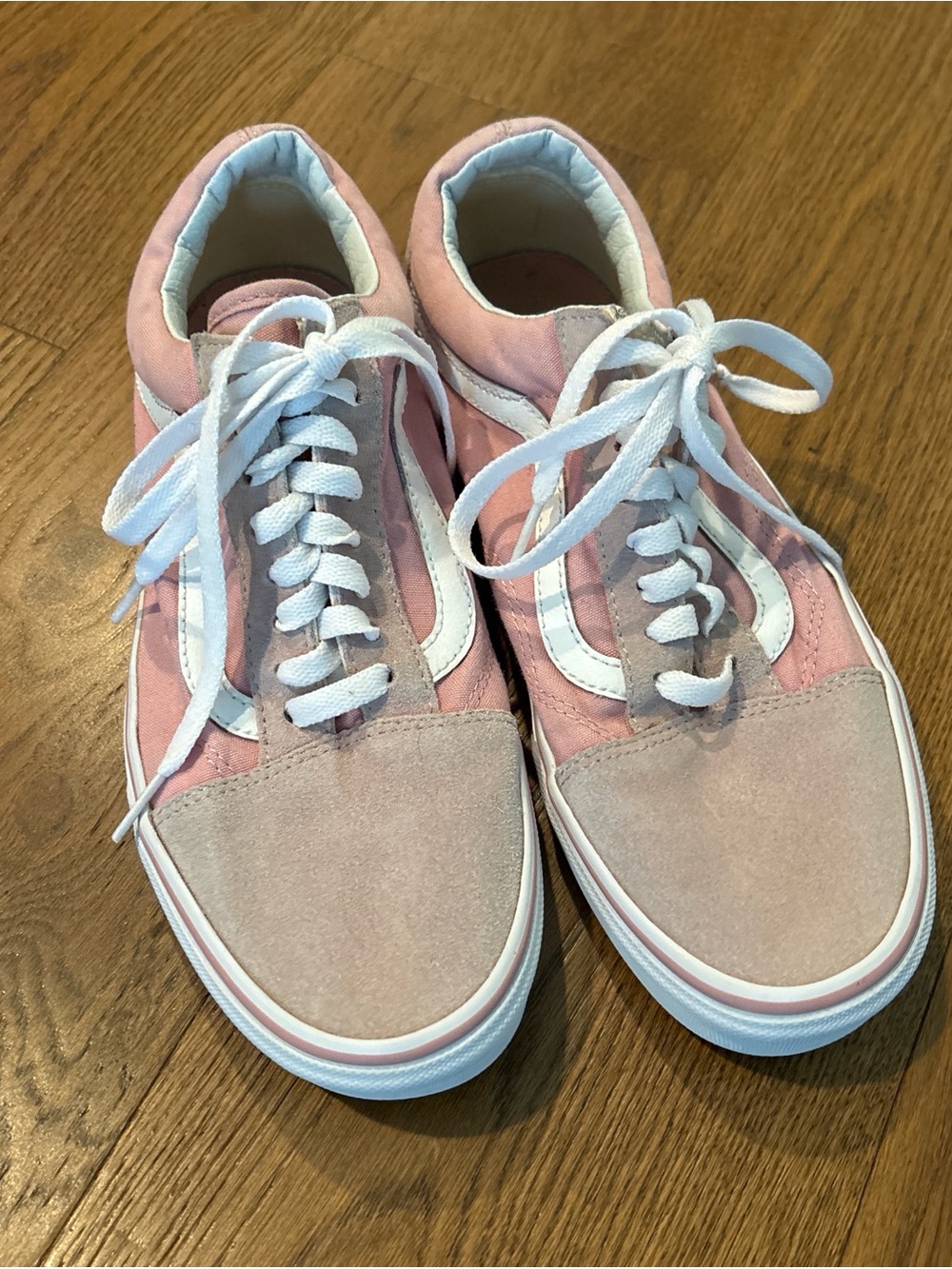 Vans Pink Suede & Canvas Low-Top Sneakers with White Stripe